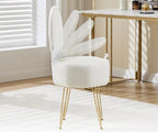 Tabouret Coquette — bouclette blanche, dossier rabattable et coffre – vue 3