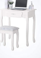 Coiffeuse Colette — style romantique, miroir ovale et tabouret – vue 3