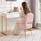 Tabouret Guimauve — peluche rose, dossier rabattable et coffre – vue 2