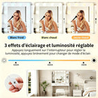 Coiffeuse Capucine — miroir à 10 ampoules, 2 tiroirs et tabouret – vue 3