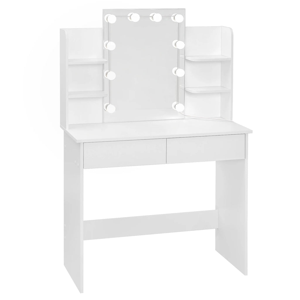 Coiffeuse Louise — 90 cm, miroir à 10 ampoules et 2 tiroirs – vue 4