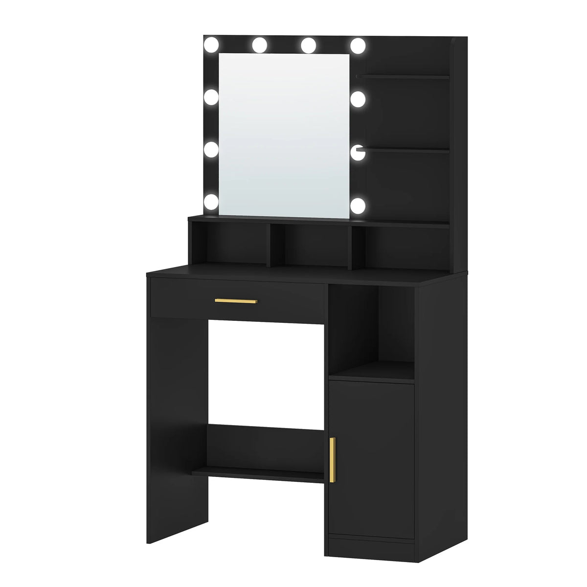 Coiffeuse Romy — miroir à 10 ampoules, tiroir et placard – vue 8
