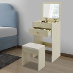 Coiffeuse Lison — 40 cm de large, miroir caché et tabouret – vue 6