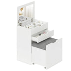 Coiffeuse Ninon — compacte, miroir rabattable et tabouret-coffre – vue 2
