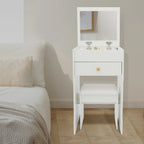 Coiffeuse Lison — 40 cm de large, miroir caché et tabouret – vue 2