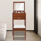 Coiffeuse Lison — 40 cm de large, miroir caché et tabouret – vue 10