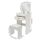 Coiffeuse Lison — 40 cm de large, miroir caché et tabouret – vue 4
