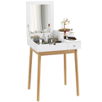 Coiffeuse Alma — bureau 2 en 1, miroir rabattable, pieds en pin – vue 2
