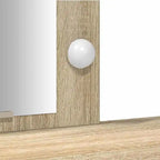 Coiffeuse Garance — décor chêne, miroir à ampoules et 2 placards – vue 6
