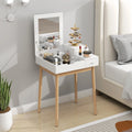 Coiffeuse Alma — bureau 2 en 1, miroir rabattable, pieds en pin