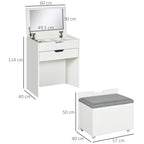Coiffeuse Ninon — compacte, miroir rabattable et tabouret-coffre – vue 4