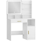 Coiffeuse Jeanne — miroir LED tactile, tiroir et placard – vue 4