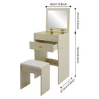 Coiffeuse Lison — 40 cm de large, miroir caché et tabouret – vue 8