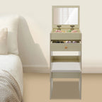 Coiffeuse Lison — 40 cm de large, miroir caché et tabouret – vue 7